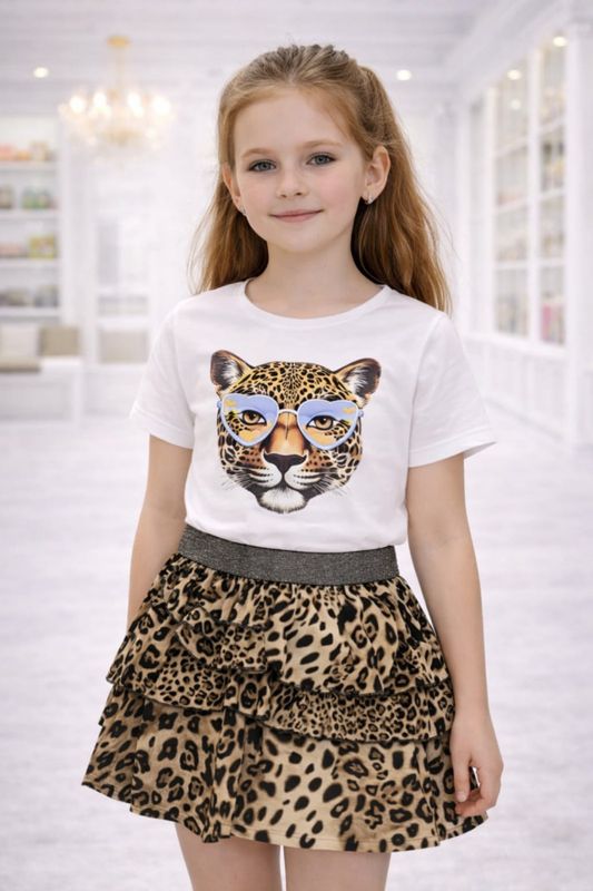 Meisjes Rok Panter – Ruffle