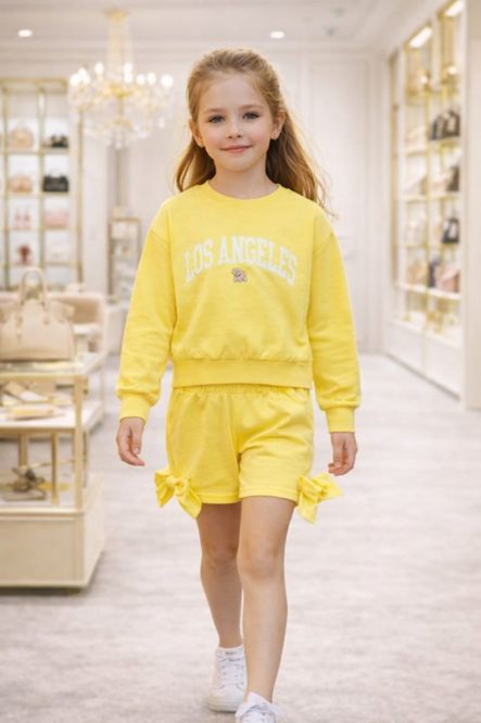 Hoofdbeeld Meisjes Jogging Set Geel – Trendy & ...